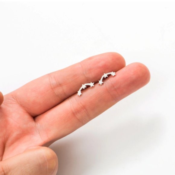 Triple star stainless steel stud earring - Picture 3 of 4